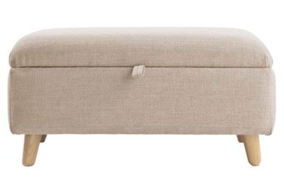 Hygena Olivia Fabric Footstool - Natural